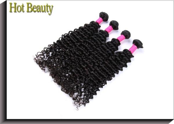 Deep Curly Unprocessed Human Hair Extensions Clean And Soft Quality 10-30