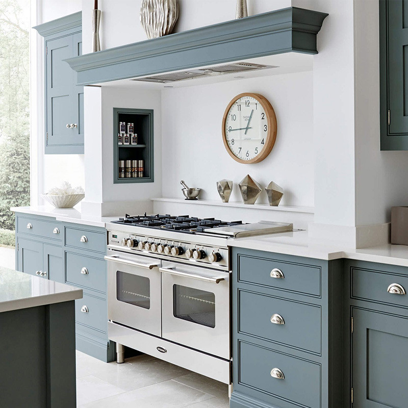 Modern Design Full Kitchen Cabinets with Eased Edge and Plywood Carcase Material