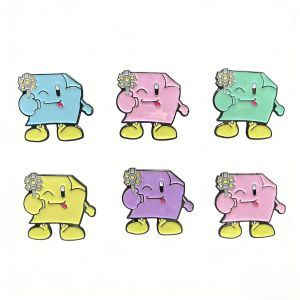 Factory Custom Hard Enamel Pins – Gold Metal Badge with Pearl Powder – Cute Lapel Pin Souvenir