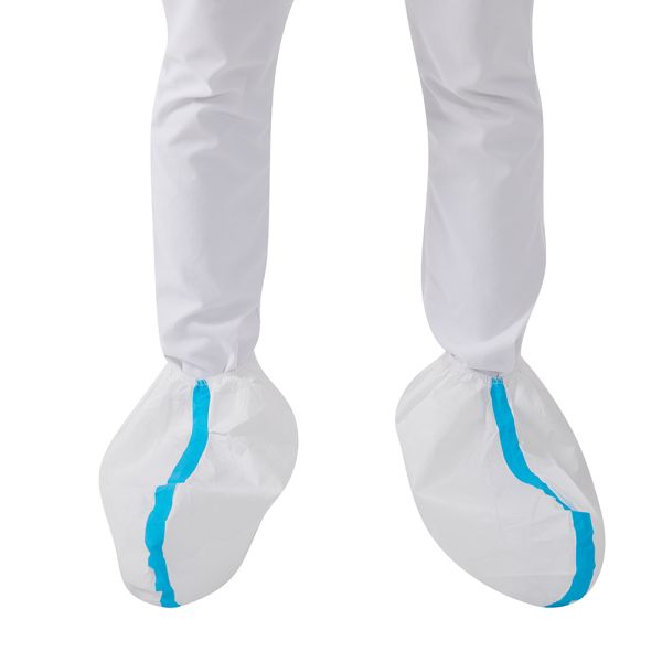 CE Certified Taped-Seam Disposable Overshoes Non Woven Automatic Shoe Covers Waterproof PP PE CPE Materials