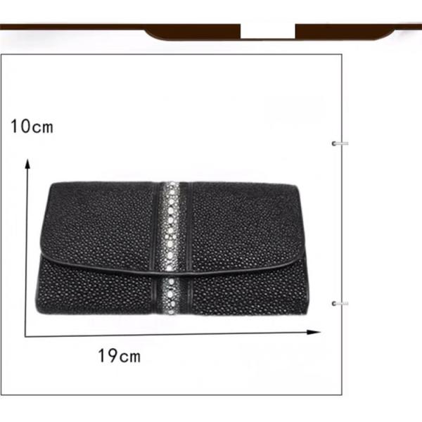 Unisex Style Authentic Stingray Skin Women Long Wallet Lady Card Holders Genuine Leather Female Large Clutch Purse