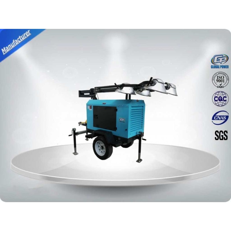 Contruction Emergency Portable 6-7kw 50Hz Mobile Light Tower , Trailer Mounted Light Towers