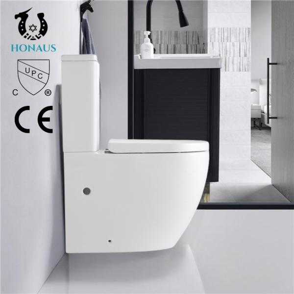 ISO Modern 2 Piece Toilet Bowl Soft Cover Cyclone Flush Toilet For Hotel Home