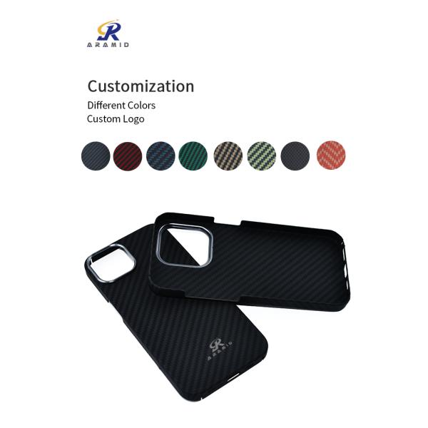 Metal Ring Camera Full Protection Kevlar Aramid Fiber Phone Case For iPhone 14