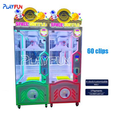 Playfun Nouveau 60 Clips Pièce Opérée Distributeur Clip Roue Clips Chanceux Navette Spatiale Prix Jeux Machine