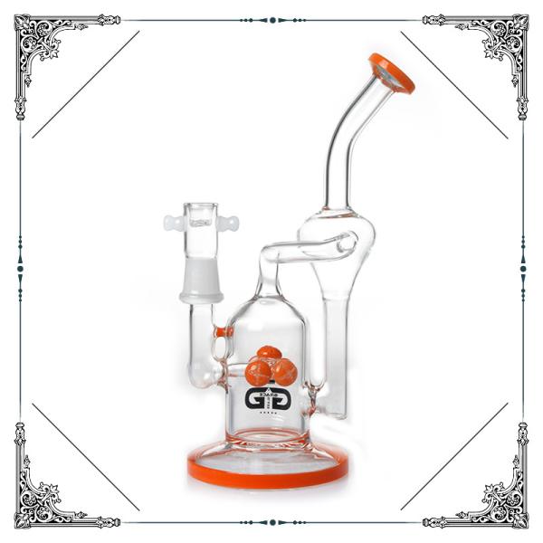 Recycle Glass Bong With Percolator Hookah Smoking Pipes 10 Inches Bubbler