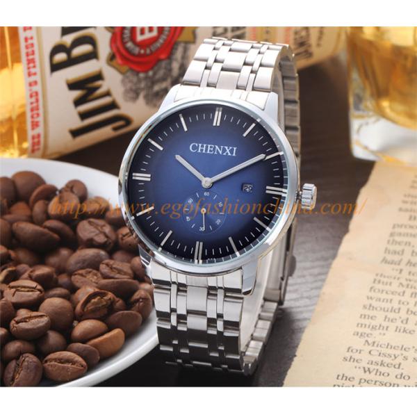 060A Leopard Blue Red White Mens Watch Stainless Steel Band Big Dial Watch Quartz Watches