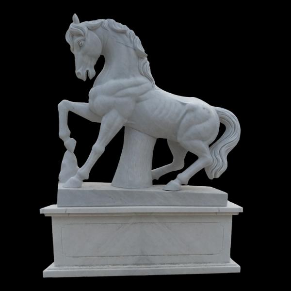 Life size outdoor garden marble horse statue,stone horse sculptures for park