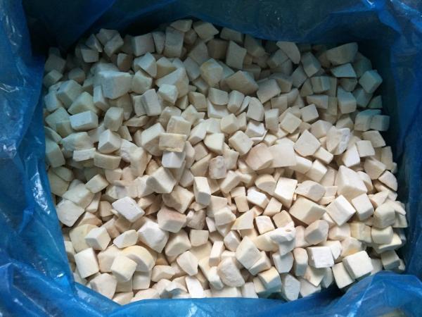 2*2cm IQF Mushrooms , Frozen Cultivated Pleurotus Eryngii Quarter Cut