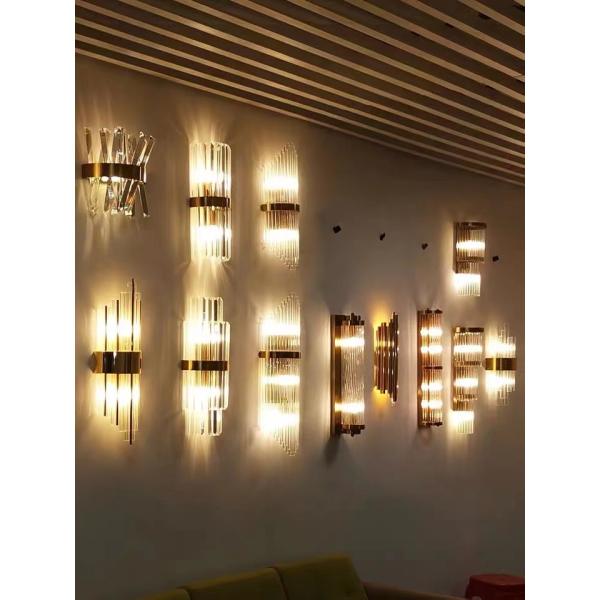 Decorative Luxury Stair Lamp Contemporary Led Crystal Wall Lamp For Hotel