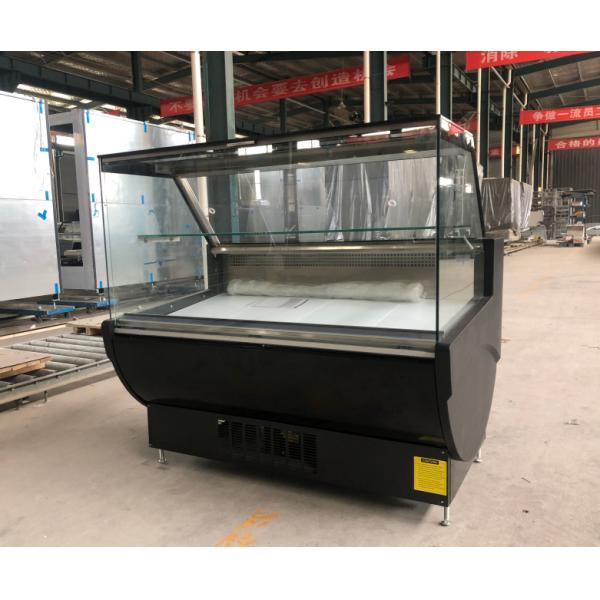 Réfrigérateur étroit en acier inoxydable avec verre droit à l'avant