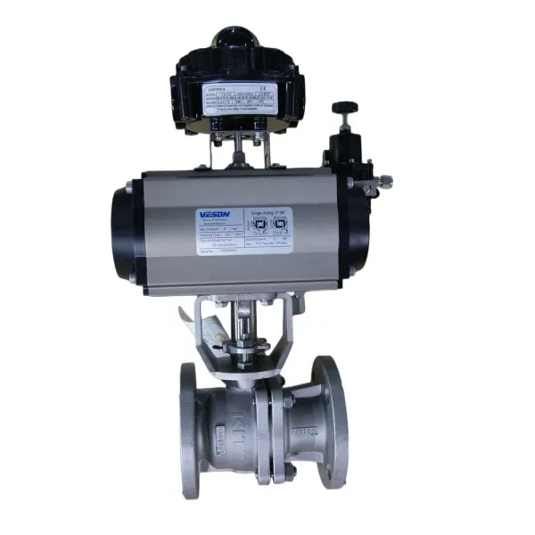 ANSI CLASS 150-900 316 Stainless Steel Full Port Pneumatic Flanged Ball Valve with ISO5211 Mounting