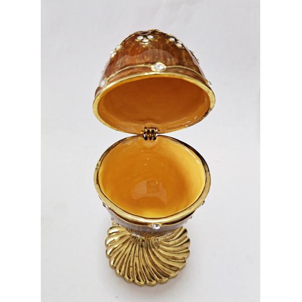Luxury Faberge Easter Egg Elegant Enamel jewlery box Crytsal Easter Faberge Egg Trinket Box Woman Earrings Egg Case