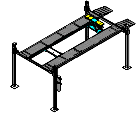 Lift Capacity 5000kg 4 Post Storage Lift For Home Garage Electrical Lock