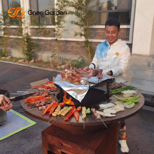 Garden Rust Corten Steel Outdoor Cooking Grills Fire Pit BBQ Grill Packaging Services