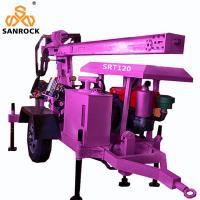 Machine de forage de puits d'eau montée sur remorque