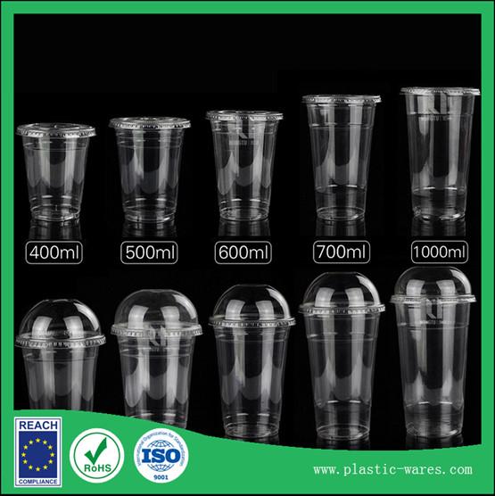 Dome Disposable Cup Lids Clear For Juice 1000ml Cups Cover PET