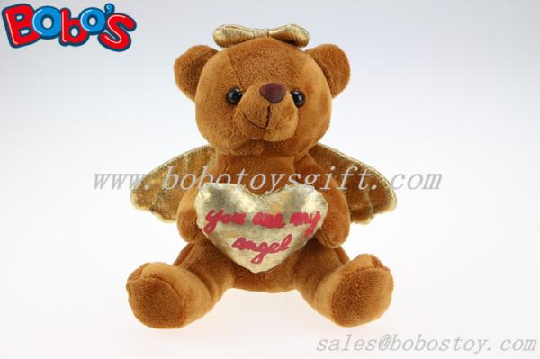 Wholesale Price Brown Plush Angel Bear Gift For Valentines Day
