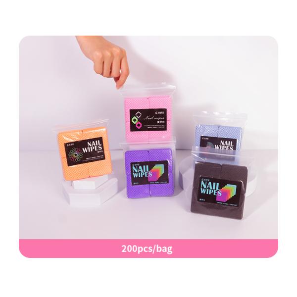 Almohadillas de algodón naranja y azul para quitar esmalte de uñas, 200 unidades, almohadillas de algodón para uñas