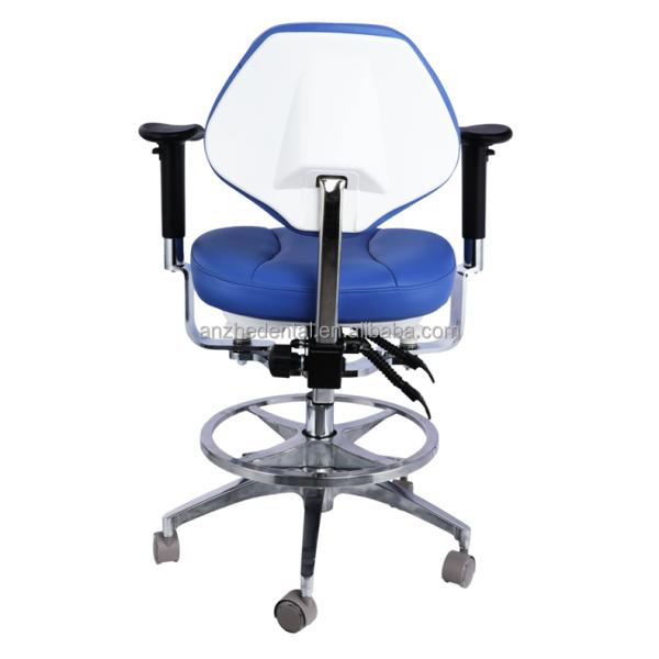 Ergonomic Design Dental Assistant Chair 5 Universal Wheels Dentsit Stool With Double Armrest