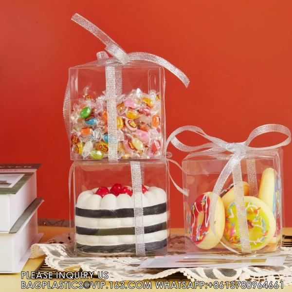 Clear Boxes For Favors 4 X 4 X 4 Inch Clear Gift Boxes For Party Favors Cupcake Macaron Candy Cookies Ornament Gifts