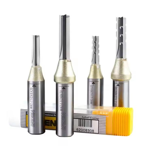 Hot Sales 1/4 1/2 Shank Cnc Wood Tools 3 Flutes Router Bits for Wood Woodworking Straight Router Bit Cnc Arden