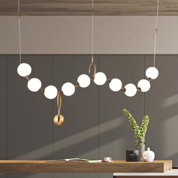 Showroom Hall Personality Bubble Lamps Luxury Simplicity Pearl Necklace Long LED Chandelier(WH-MI-157)