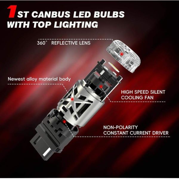Newest Innovative 3157 LED Car Light Bulbs 3156 BA15S 1600LM 12V 24V for Car Brake Stop Signal Reverse With 7035 Chip