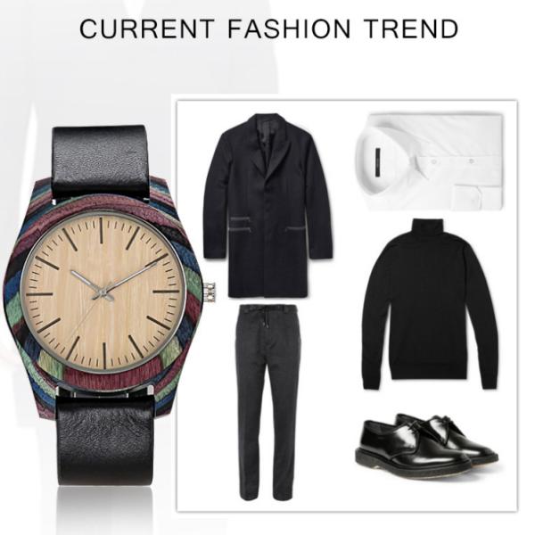 Дозоры хронографа выдвиженческой моды деревянные с хорошей древесиной зебры