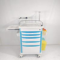 ABS Emergency Medical Trolley Equipment 5 Drawer With Defibrillator Shelf CPR Board