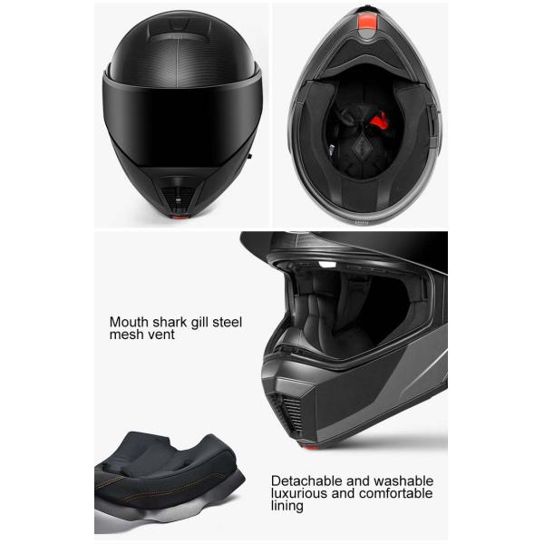 Design Custom DOT ECE Approved Carbon Fiber Modular Motorcycle Helmet