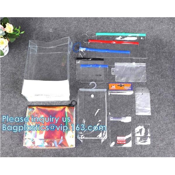 Custom Logo Printing PVC Frosted Swimwear Clothing Zip lockk Plastic Packaging Bag Slider Zipper Pouch
