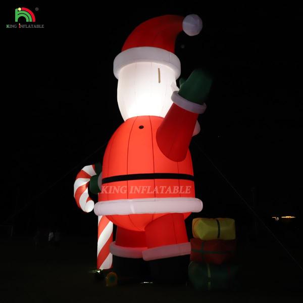 Glowing Inflatable Santa Claus Ornament 33ft Cartoon Giant With LED Lights For Christmas Garden Party Decor