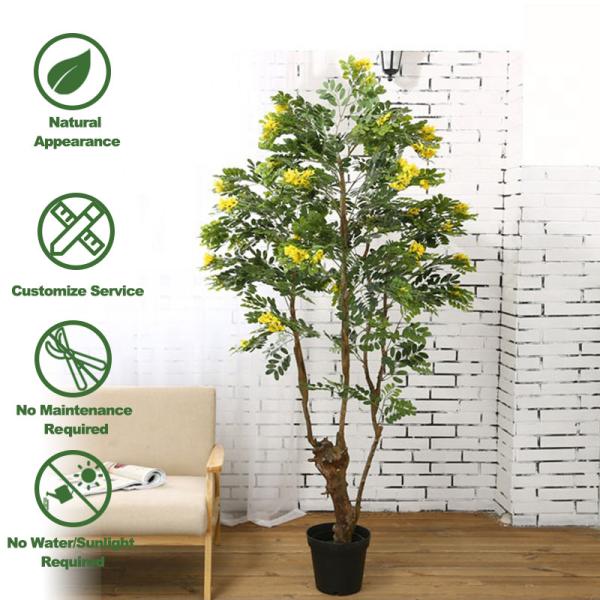 Artificial Plants Hot Selling Yellow Flower Tree for  Decoration