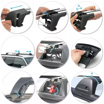 SunSingRACK 8169 Durable Aluminum Alloy 4X4 Cross Bar Luggage Roof Rack Car Roof Mount Accessory with Locks