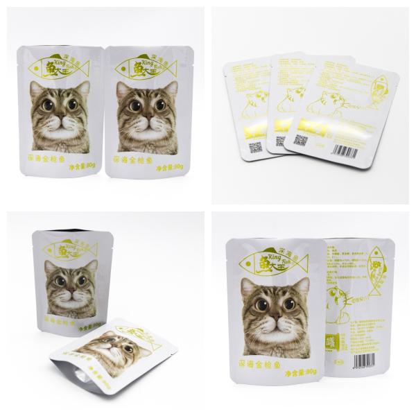 Bolsa de plástico con cerradura de cremallera impresa a medida Bolsa de embalaje de alimentos para mascotas Bolsa de venta al por mayor Bolsa de alimentos para gatos de grado alimenticio.