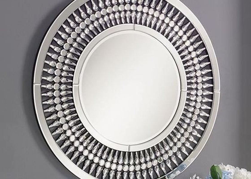 Wall Mounted Console Table with Silver Mirror Finish and Modern Design for Entryway