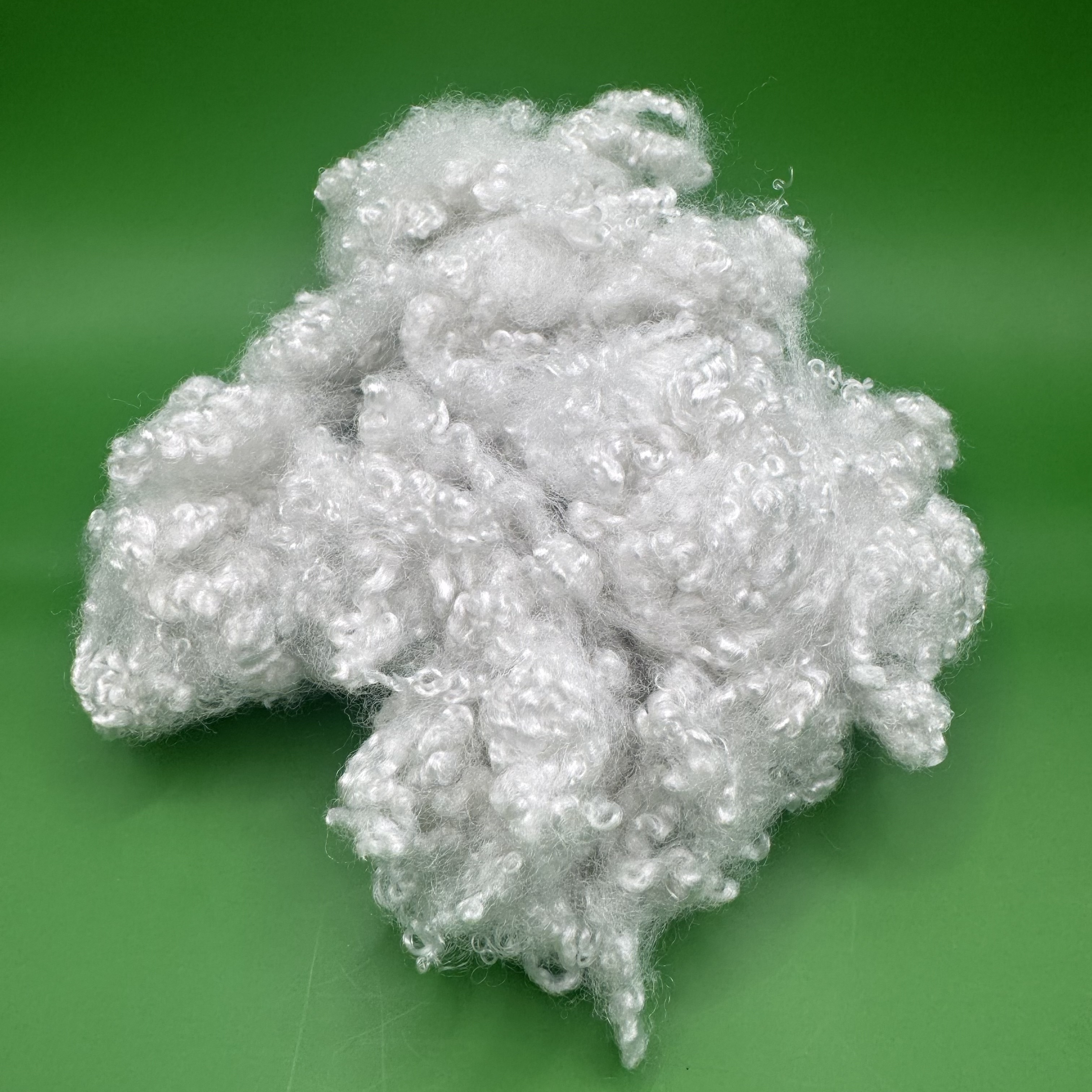 Hollow Conjugated Siliconized Polyester Fiber 7D 64mm Recycled Grey for Soft Toy Stuffing Cut Length Customization