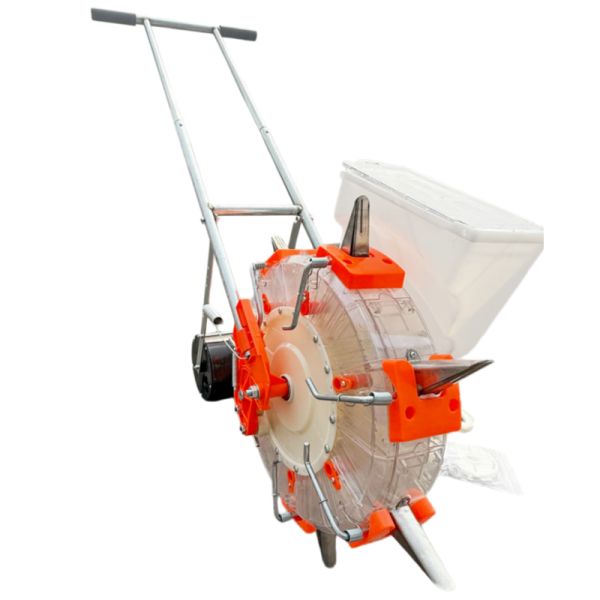 Heavy-Duty Manual Seeder Machine with Powder-Coated Finish and Large-Diameter Drive Wheel for Hard Soil