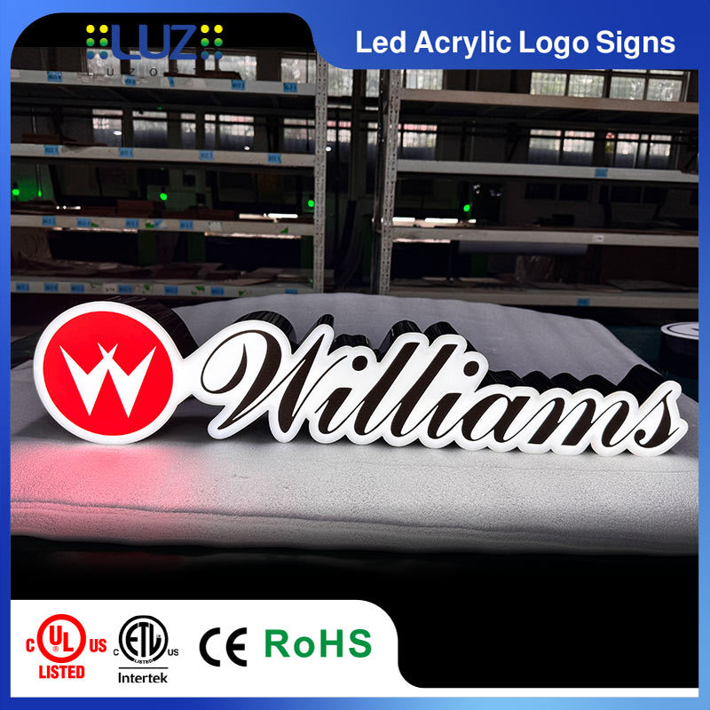Custom 3D Script Letter Acrylic LED Sign Front-Lit Connected Channel Logo