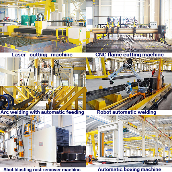 Rustproof Modern Prefab Steel Structure Workshop Metal Frame Structure Construction