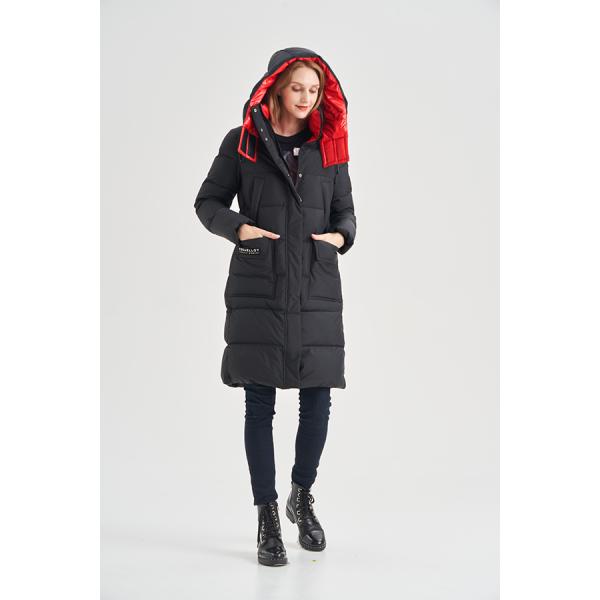 FODARLLOY Ladies Warm Hooded Cotton-Padded Clothes Women Slim Long Down Winter Jackets Women Water Repellent Puffer Coats