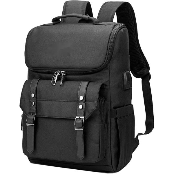 Sac de voyage personnalisé grand noir avec port de recharge USB pour femmes et hommes