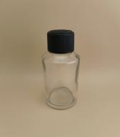 Delicate Design Clear Smooth Round Glass Bottle with Special Lid for Medicament