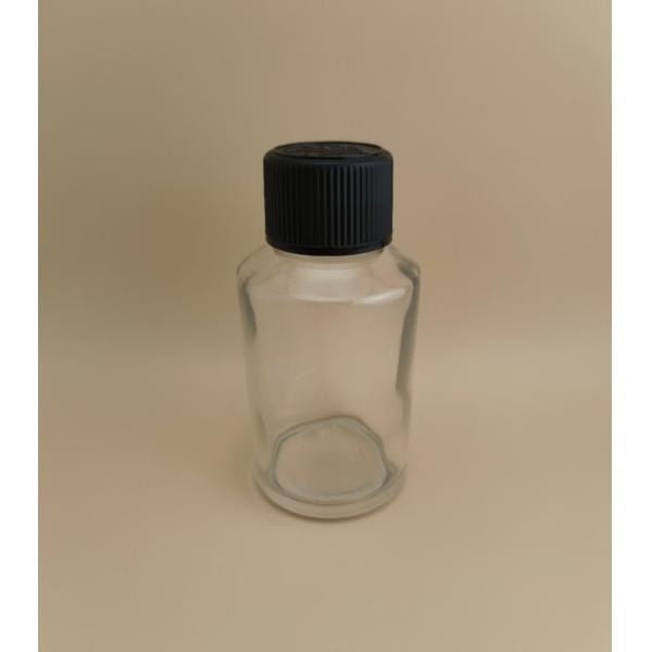 Delicate Design Clear Smooth Round Glass Bottle with Special Lid for Medicament