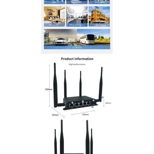 обломок QCA9531 маршрутизатора маршрутизатора 4g Lte силы DC 12V 4G промышленный