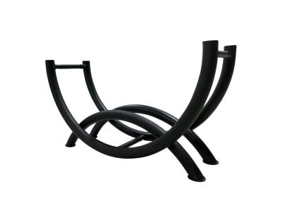 Construction Black Steel Fence Fireside Metal Log Storage Rack 19 Height