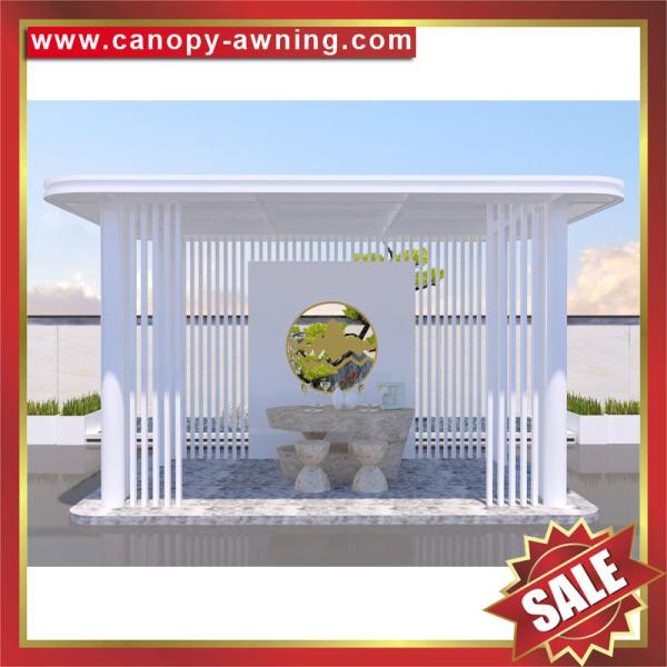 Outdoor Public garden park aluminum alu Circular rounded shape roof gazebo pavilion canopy awning shelter cover for sale