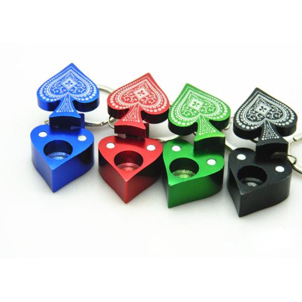 Cute Portable Aluminum Smoking Pipe Key Buckle Style 13*38mm Size