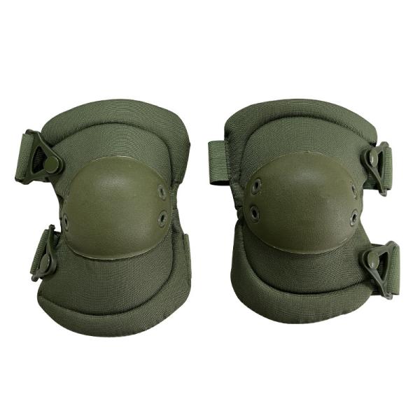 Regular 8 Holes Green Knee Elbow Pads Set Fall Protection Gear for Adults 100% Polyester